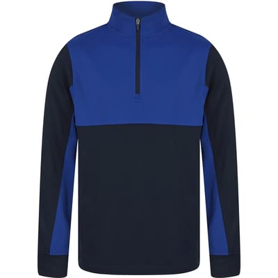 Adults 1/4 Zip Tracksuit Top met rits Navy/Royal - XXL
