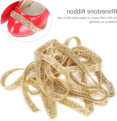 Gouden Rhinestone Versiering 1.5cm Breed Plastic Craft Decoraties 5 Yards Mesh Rol voor Creatieve Projecten en Cadeauverpakking