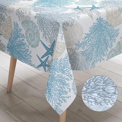 Nautische Kust Rechthoekige Tafelkleed Strand Oceaan Tafelkleed Waterdichte Polyester Tafelhoes voor Keuken Eettafel Decoratie 90x140cm gray