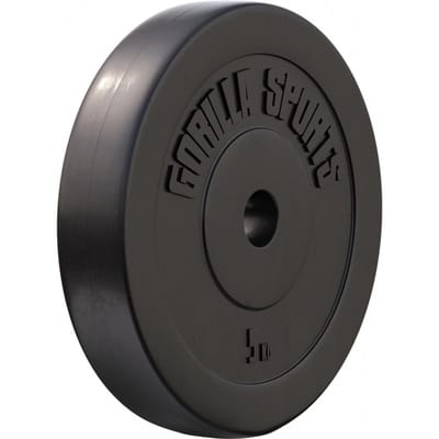 Gorilla Sports Halterschijf - Gewichtsschijf - Kunststof - 30 mm - 5 kg