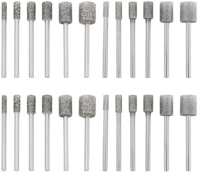 Dailygoods - Set van 24 Diamant Slijpbits voor Graveren en Polijsten