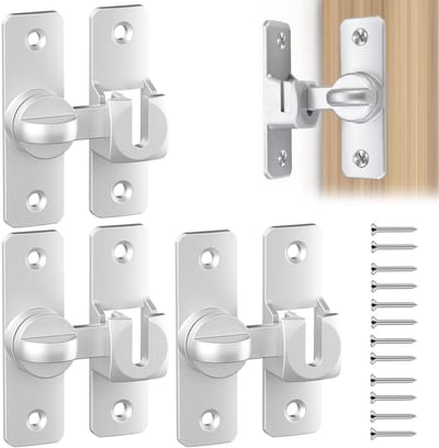 Cosensi- Schuifdeurslot 90°/180° Vergrendeling - Aluminiumlegering - Deurvastzetter - Deurvergrendeling - 3 Paar - Eenvoudige Montage