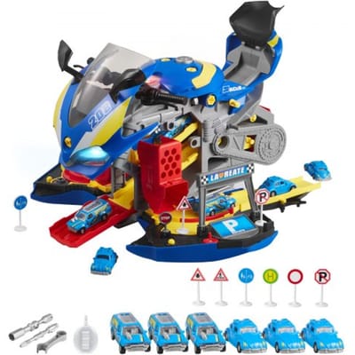 VEVOR Motorfietsmotorspeelgoed, Set van 25 Stuks, Motorfietsmonteurspeelgoed met Afneembare Onderdelen, Licht en Geluid, Gesimuleerd Rijden en Racen Op Het Circuit, voor Kinderen vanaf 3 Jaar, Blauw
