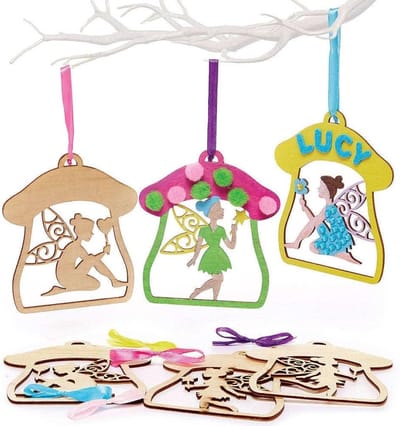 Houten Fee Decoraties Set van 10 - Knutselmateriaal voor Kinderen