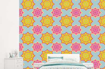Behang - Fotobehang Flower Power - Design - Hippie - Breedte 245 cm x hoogte 220 cm
