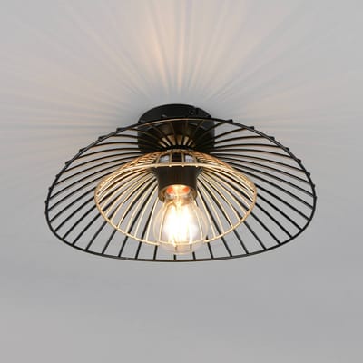 Reality Leuchten Plafondlamp Lauris, matzwart, Ø 30 cm, metaal, E27