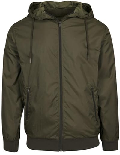 Build Your Brand - Windrunner Jas - Olive/Olive maat 3XL