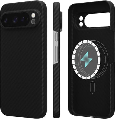 kalibri Hoes voor Google Pixel 9 Pro XL Hoes - Aramide Telefoonhoes - Cover Case - Compatibel met MagSafe zwart