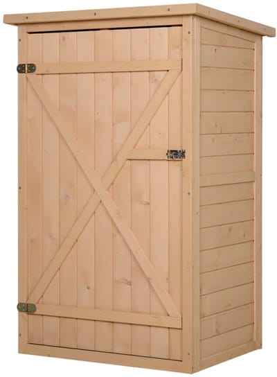 Houten Tuinschuur - 75x56x115 cm - Tuinhuis - Tuinkast - met Planken - Gereedschapsschuur - Opslagruimte Tuin - Tuingereedschap Bewaren - Buitenschuren Weerbestendig - Natuurlijk Hout