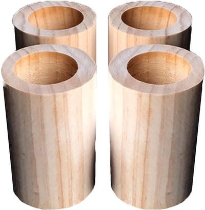 Meubelverhogers - Bedpoten - Extra ruimte - Massief hout - 10 cm hoog - Houtkleur