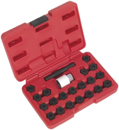 Wielmoer Sleutelset - Slotbout Verwijderaar - Auto Reparatie - Specifiek voor Audi - 20 Delig - Rood