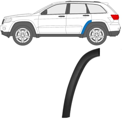 Zijlijst sierlijst achterspatbord voor Jeep Grand Cherokee 2010-2021 / Links