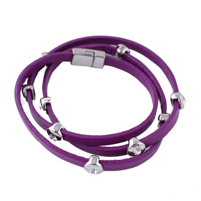 Behave - Paars armbandje met steentjes - Trendy dagelijks detail