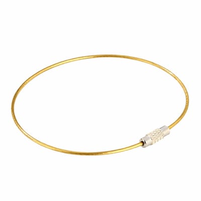 10 stuks - 220mm Labelhanger met Schroefsluiting / Staaldraad Kabelsluitring - Goud