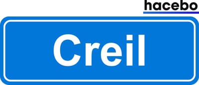 Hacebo - Plaatsnaam Sticker - 29x10 CM - Creil sticker - Verkeersborden sticker - grappige cadeaus - Creil