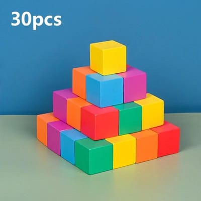 Montessori Magische Blokkenpuzzel Speelgoed Ruimtelijk Logisch Denken Trainingsspel Regenboog Stapelblokken Wiskunde Educatief Speelgoed Voor Kinderen