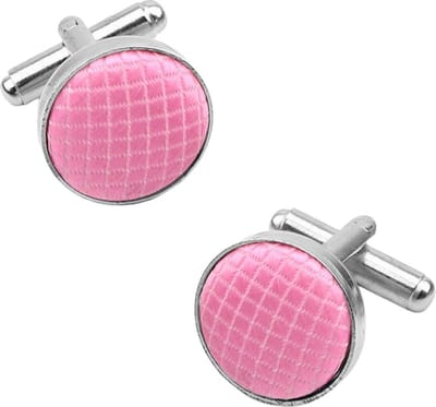 Fako Bijoux - Manchetknopen - Staal & Ruit - 16mm - Roze