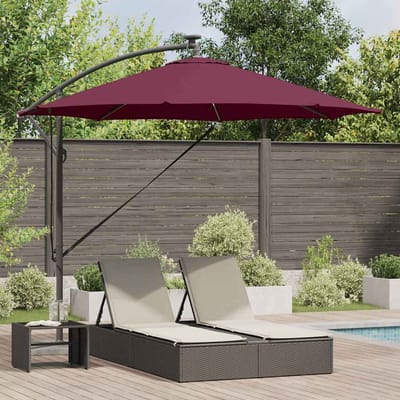 vidaXL - Parasol - 294 - x - 294 - x - 248 - cm - Polyester - en - Aluminium - Bordeaux - Rood
