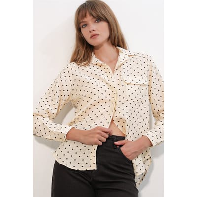 Oversized Geprinte Stippenshirt