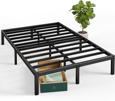 Stalen Bedframe - Metaal Onderstel - Slaapkamer Inrichting - Eenvoudige Montage - 150 x 190 cm - Zwart