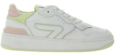 HUB | Dames | Sneakers | Smash L31 | Wit – Roze | Echt Leer | Terry Lining | Ventilerende Insole | Comfort & Premium Look | Maat 38 1/2