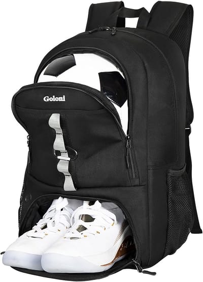 Sportrugzak - Ballen tas - Sportuitrusting vervoeren - Aparte schoenenruimte - 30 liter capaciteit - Zwart