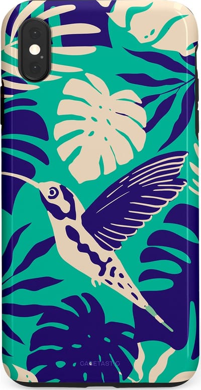 Casetastic Hoesje Geschikt voor Apple iPhone Xs Max - Stijlvolle Beschermende Duo-layer Case - Paradijs Kolibrie