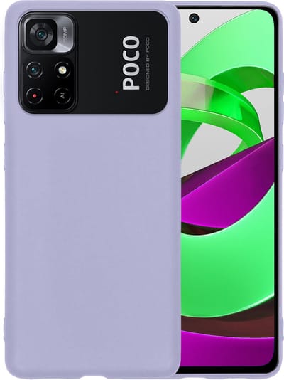 Hoesje - Geschikt voor Xiaomi Poco M4 Pro 5G - Sterk & Shockproof - Hoes Cover - Siliconen Case - Telefoonhoesjes - Lila