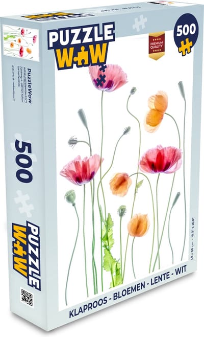 Puzzel Klaproos - Bloemen - Lente - Wit - Legpuzzel - Puzzel 500 stukjes