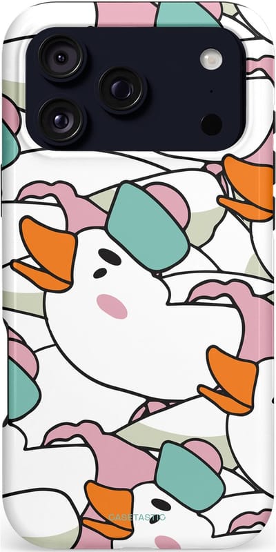 Casetastic hoesje geschikt voor Apple iPhone 17 Pro Max - MagSafe - Dubbellaagse bescherming - Gansmatroos - Fashion Case - Wit Grijs Mintgroen Lichtroze