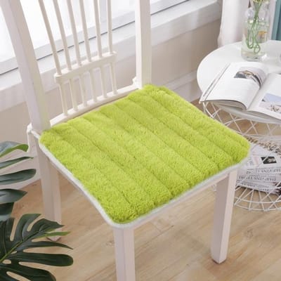 Housse de coussin de chaise une pièce, en peluche épaisse, antidérapante, couleur unie, chaude, pour chaise de bureau, automne et hiver 40x40cm 2pcs vert