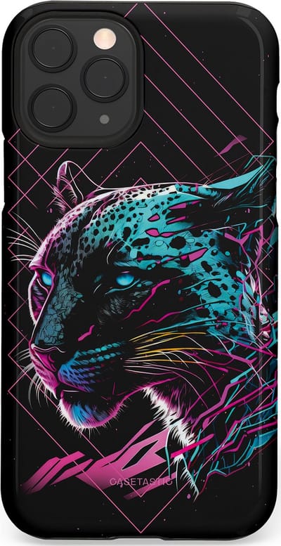 Casetastic hoesje geschikt voor Apple iPhone 11 Pro - Dubbellaagse bescherming - Neon Jager - Fashion Case - Zwart Petrol