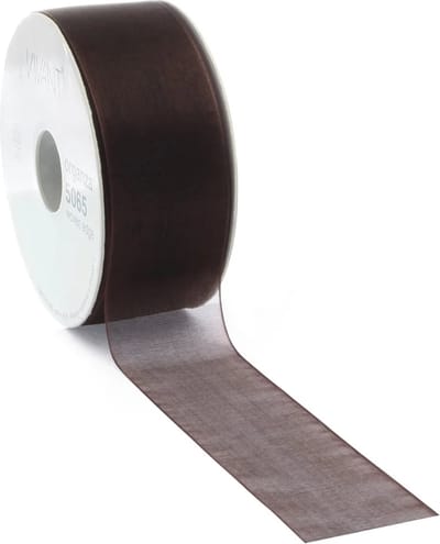 Organza Lint 25mm Donker Bruin