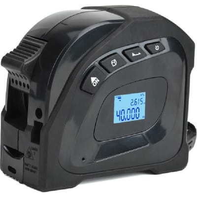2in1 Laser-afstandsmeter 5m Meetlint Liniaal LCD-scherm met achtergrondverlichting Afstandsmeter Gebouw