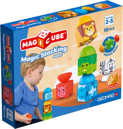 Geomag MagiCube Stacking Safari Recycled - Magnetische Stapelblokken - 10-delig - Vanaf 2 jaar