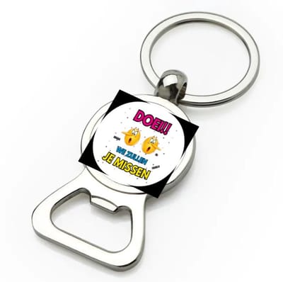 Akyol - doei emoji flesopener - Afscheid bedank cadeau - een collega - werk - afscheidscadeau - verjaardagscadeau - 9 bij 3 cm