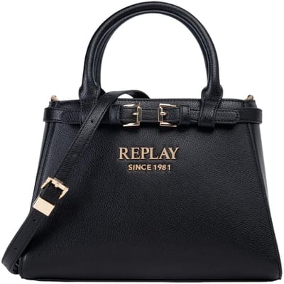 REPLAY handtas schoudertas Hand Bag Black zwart