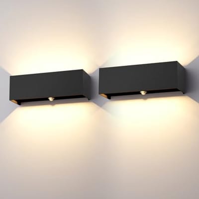 Wandlamp met bewegingsmelder - 30W voor buiten - Verstelbare lichtstraal - Warmwit 3000K - IP65 geclassificeerd - 2 Stuks