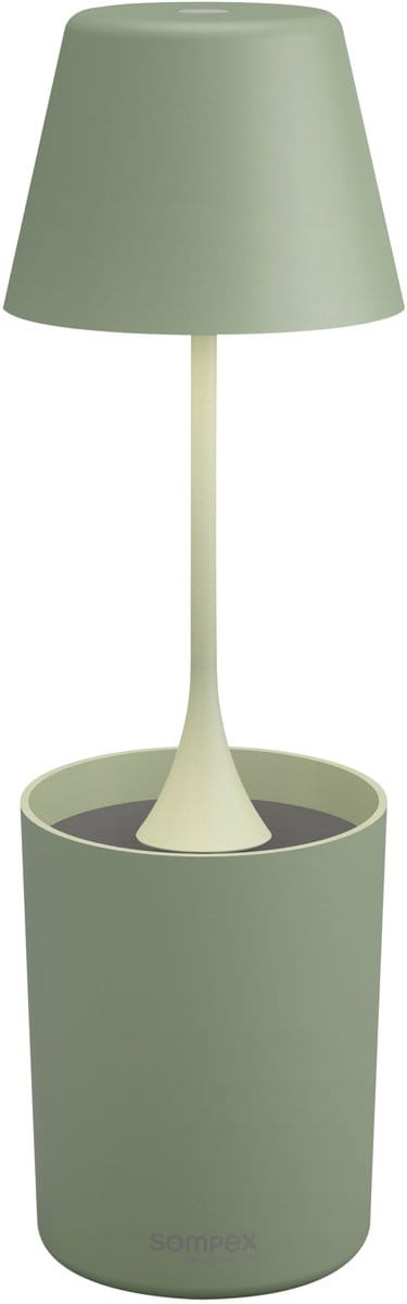 Sompex tafellamp | PEEKY | Olijf groen | Oplaadbaar / De nieuwe PEEKY oplaadbare lamp van Sompex creëert niet alleen een gezellige sfeer maar ondersteunt ook actief de plantengroei met zijn speciale Plant-Growing-Light / oplaadbaar / dimbaar / accu