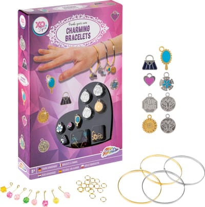 Grafix Maak je eigen Bedel Armbandjes | Sieradenpakket voor Kinderen | Totaal 4 Armbandjes | Meisjes Speelgoed