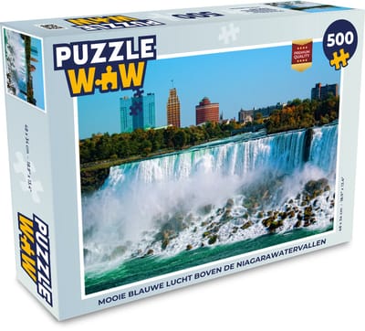 Puzzel Mooie blauwe lucht boven de Niagarawatervallen - Legpuzzel - Puzzel 500 stukjes