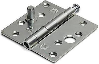 DULIMEX kogellagerscharnier met dievenpen rechte hoeken 76 x 76mm SKG** geborsteld RVS