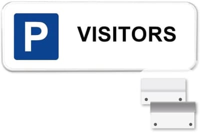 Parkeerbord Visitors - Weerbestendig Aluminium - 40x15 cm - Bevestiging: Met muur-/ wandmontage beugels