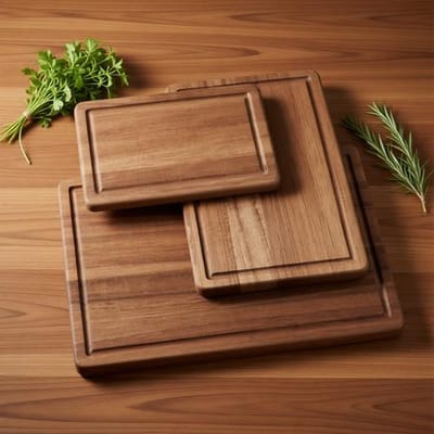 Houten Snijplanken 3-delig - Acaciahout - Voorgeolied - Set van 3 - Met sapgroef en handgreep - 38,1 x 25,4 cm / 30,5 x 20,3 cm / 22,9 x 15,4 cm