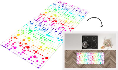 Keukenloper - Loper keuken - Regenboog - Patronen - Confetti - Neon - 120x50 cm - Keukenloper vinyl
