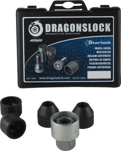 Dragonslock Velgenslot - Wielslot Set Geschikt Voor De Opel Astra Vanaf 2009 - Verzinkt - Kleur Zwart