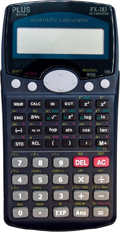 SnelShoppen - Plus Office FX-283 Wetenschappelijke Rekenmachine - Elektronisch met LCD-Display, 9 Geheugen, Trigonometrische & Hyperbolische Functies