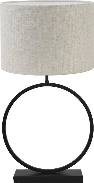 Light & Living Tafellamp Liva/Livigno - Zwart/Naturel - Ø40x78,5cm - Tafellamp met kap