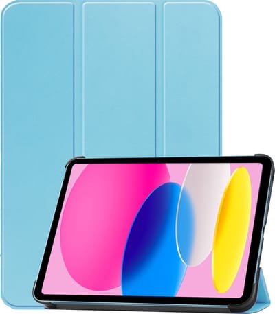 Hoesje - Geschikt voor Apple iPad 10 (2022) - 10.9 inch - 10e Generatie - Dun & Stevig - Trifold Bookcase - Hard Cover - Hardcover Book Case - Tablet Hoes - Lichtblauw