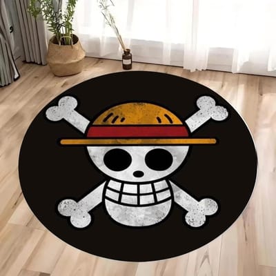 One Piece Anime Huis Rond Tapijt Woonkamer Stijlvolle Slaapkamer Vloermat Kinderkamer Tapijt voor Anime Liefhebbers Decor 120*120cm